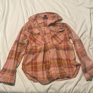 DEAD STOCK Pink Plaid Flannel Shirt Soft Cozy Winter